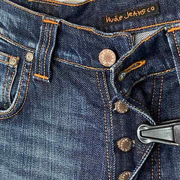 NUDIE Jeans Average Joe Straight Leg Cold Denim Wash Stretch Size 31 x 30 Italy - Picture 6 of 16